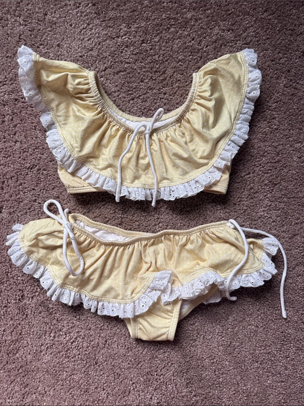 Well Dressed Wolf - Wildling - Yellow Ruffle Two-Piece Swim Set